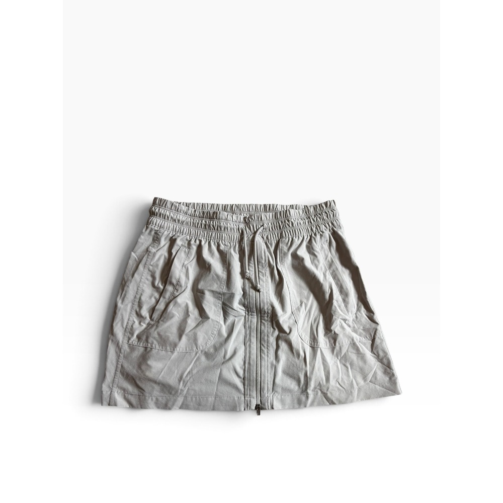 Athleta Skirt 8 Tan Activewear Hiking Utility Gorpcore Drawstring Zip Front
